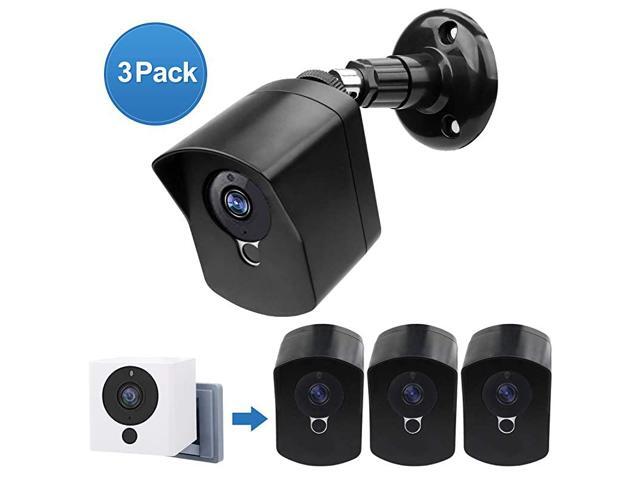 Cam Wall Mount BracketFull Protective Weather Proof 360 Degree Adjustable Outdoor Indoor Mount and Cover Case for Cam 1080p HD Camera Black 3 Pack