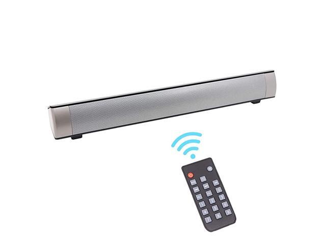 Theater Audio Sound Bar Wired Wireless OutdoorIndoor Bluetooth Stereo Speaker with Remote Control 2 X 5W Mini Sound bar Builtin Subwoofers for