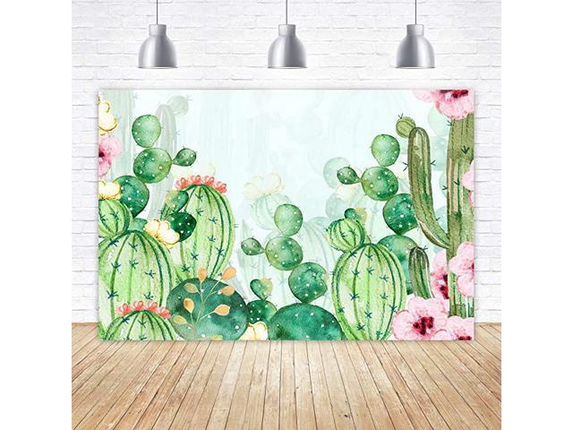 Cactus Floral Fiesta Photo Backdrop Baby Shower Bridal Shower Themed Background for Photography Happy Birthday Mexican Backdrops Photo Studio Props