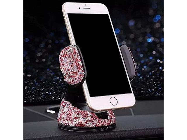 Car Phone Mount Bling Crystal Cell Phone Holder with One More Air Vent BaseUniversal Phone Mount Holder Cradle for DashboardWindshield and Air