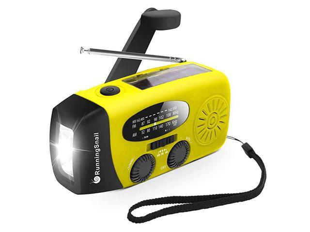 Upgraded Version Emergency Hand Crank Self Powered AMFM NOAA Solar Weather Radio with LED Flashlight Emergency Power Bank for iPhoneSmartphone 088Y