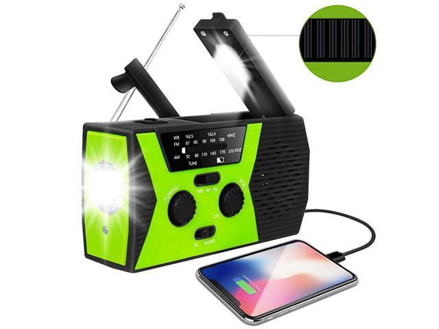 2020 Upgraded Emergency Solar Hand Crank Radio Hand Crank AMFMNOAA Weather Radio with Flashlight Reading Lamp 2000mAh Power BankUSB Cell Phone
