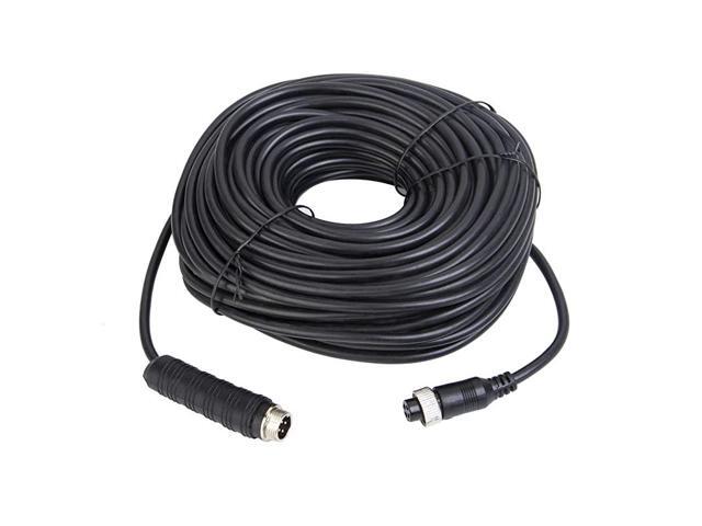 65FT 20M Car Video Extension Cable 4Pin Aviation for CCTV Rearview Camera Truck Trailer Camper Bus Motorhome Vehicle Backup Monitor Waterproof