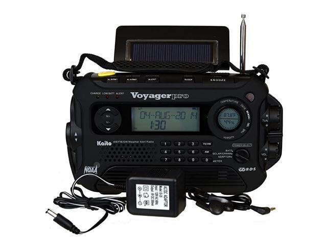 Voyager Pro KA600 Digital Solar DynamoWind UpDynamo Cranking AMFMLWSW NOAA Weather Emergency Radio with Flashlight Reading Lamp AlertSmart Phone