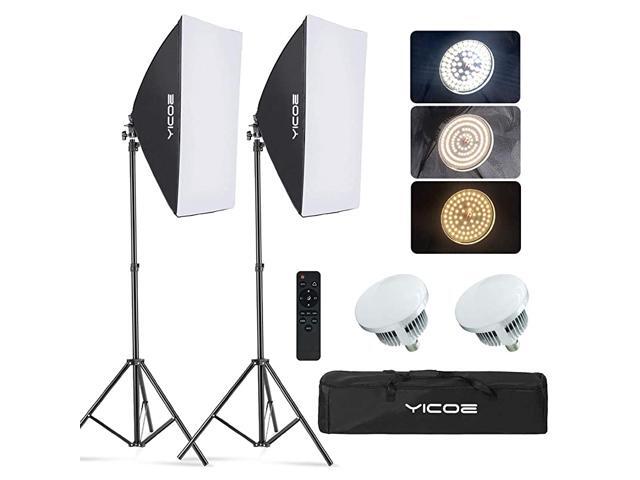 Softbox Lighting Kit Photography Photo Studio Equipment Continuous Lighting System with 5700K Energy Saving Light Bulb for Portraits Fashion