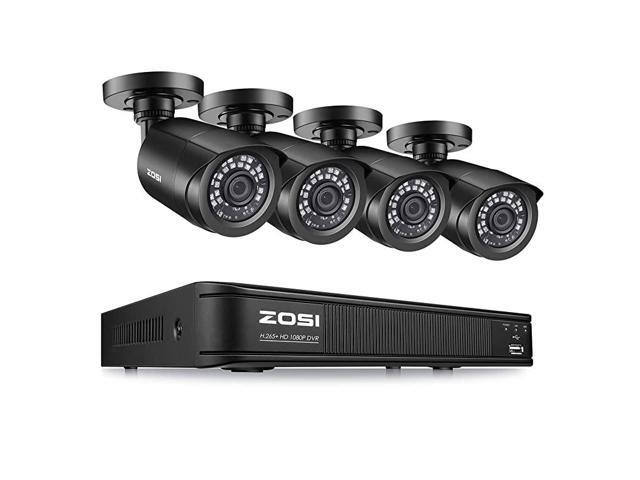 H265+1080p Home Security Camera System8 Channel 5MPLite CCTV DVR with 4 x 1920TVL Weatherproof Surveillance Bullet Camera OutdoorIndoor with 80ft