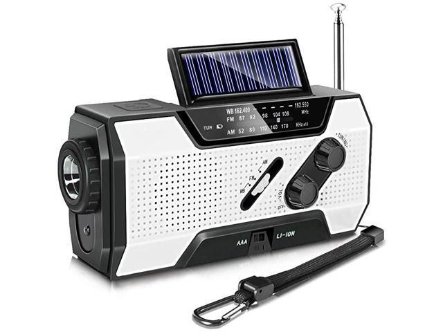 Radio Solar Hand Crank AMFMNOAA Weather Radio for Household and Outdoor with LED Flashlight Reading Lamp 2000mAh Power Bank USB Charger and SOS