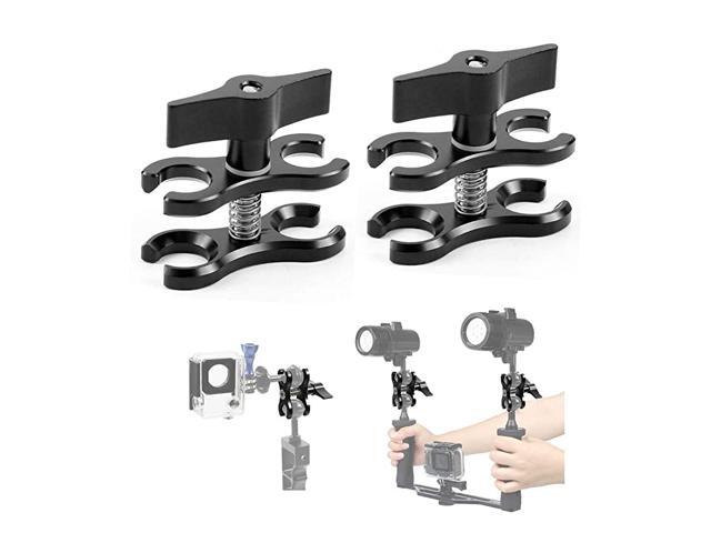 1 Inch Standard Ball Clamp with Cut Outs Aluminium for Underwater Light Arm SystemPhotography Diving Camera Black