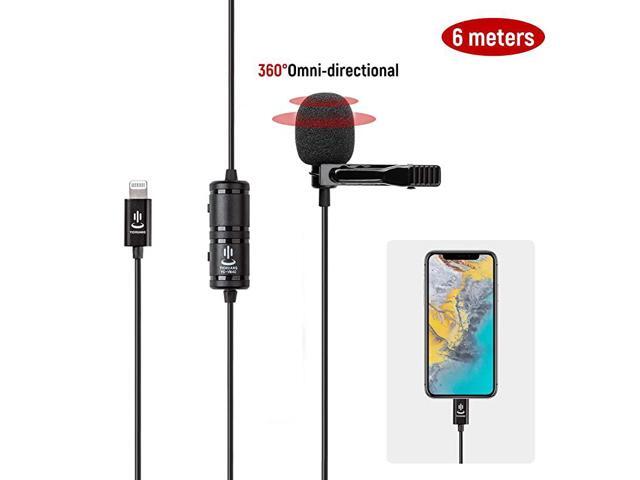 kit for iPhoneLavalier Lapel Speaker Omnidirectional Audio Video Recording for iPhone X Xr Xs Max 11 Pro 8 8plus 7 7plus 6 6plusiPad6M196ft