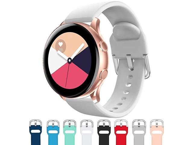 20mm Band Replacement for Galaxy Watch ActiveGalaxy Watch Active 2 40mm 44mm Galaxy Watch 3 41mm Gear S2 ClassicGear SportsSoft Silicone Silver