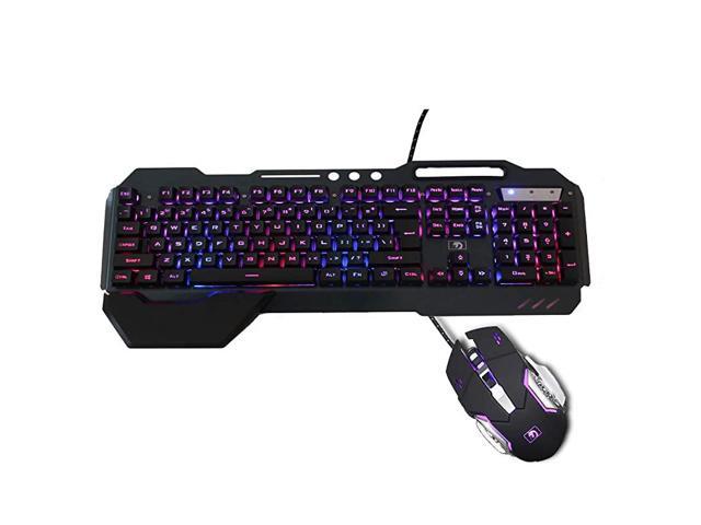 RGB Keyboard and Mouse Combo Adjustable Breathing Lamp Wired Gaming Keyboard Wrist Rest Keyboard 5 Adjustable DPI Gaming Mouse Adjustable Breathing