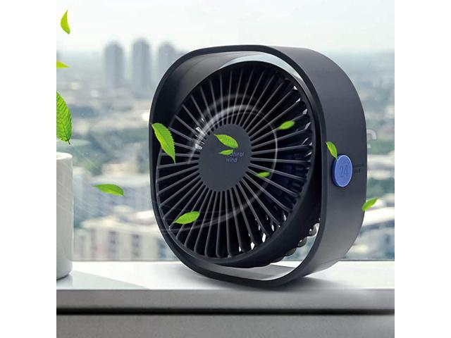 USB Desk Fan 3 Speed Personal Small Desktop Table Quiet USB Fan for Home Office Car Outdoor Travel Blue