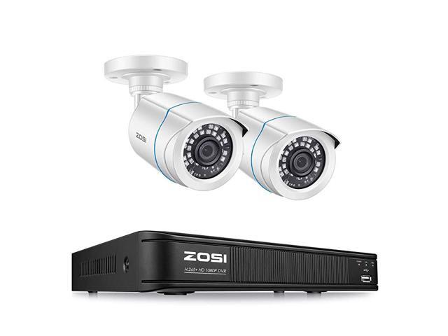 H265+ 1080P Home Security Camera System 4 Channel Security DVR Recorder and 2 1080p Weatherproof Bullet Camera OutdoorIndoor Remote Access Motion