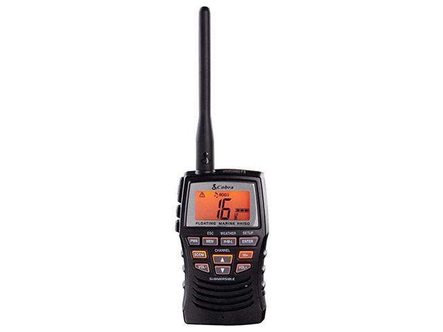 Marine Radio MR HH150 FLT 3 Watt Floating Long Range Handheld VHF Radio NOAA International Waterproof Submersible Weather Alerts LCD Screen Belt Clip
