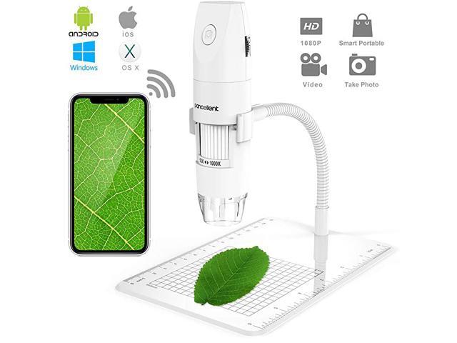 Wireless Digital Microscope 1080P 50X to 1000X Magnification Microscopy with 8 LED USB Handheld Camera with Light Compatible for iPhone Android