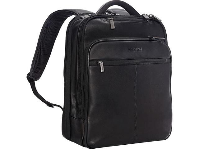Manhattan Colombian Leather Slim 16 Laptop Tablet RFID Business Backpack Black Medium