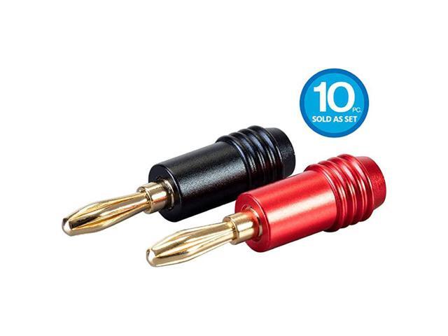 10 Pair Affinity Series 24k Gold Speaker Banana Plug