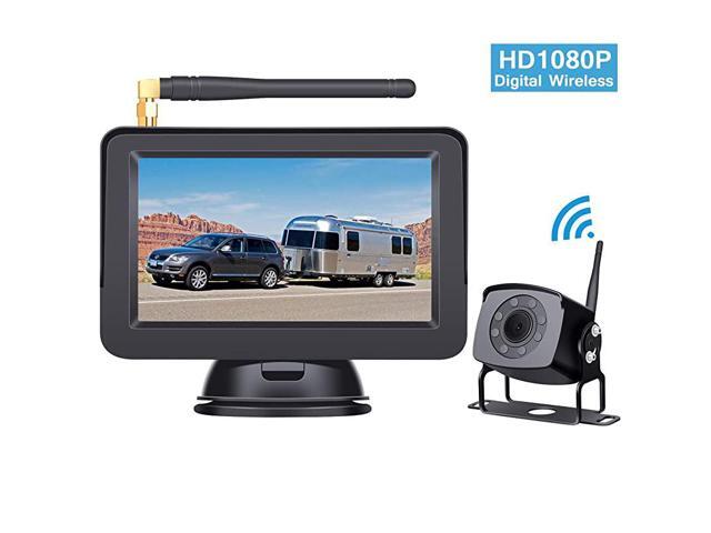 LK4 HD 1080P Digital Wireless Backup Camera System for RVsTrucksTrailersMotorhomes with 5Monitor Rear View System IR Night Vision IP69K Waterproof