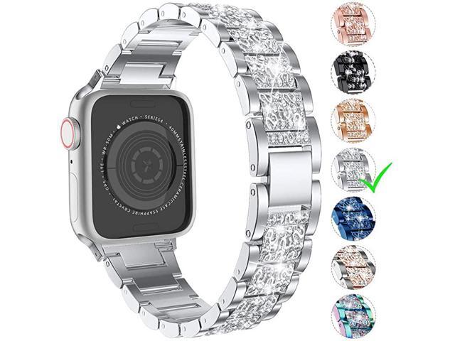 for Apple Watch Band 38mm 40mm 42mm 44mm SE Series 6 Series 5 4 3 2 1 Bling Replacement Bracelet iWatch Band Diamond Rhinestone Stainless Steel