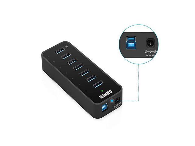 7Port USB 30 Data Hub with 36W Power Adapter and BC 12 Charging Port for iPhone 76s Plus iPad Air 2 Galaxy S Series Note Series Mac PC USB Flash