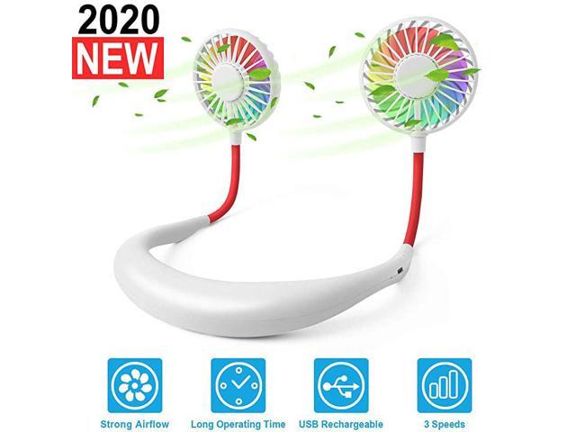 Neck Portable Sports Fans Hand Free Mini USB Rechargeable Desk Fan Headphone Design Wearable Small Personal Table Travel Office Room Household
