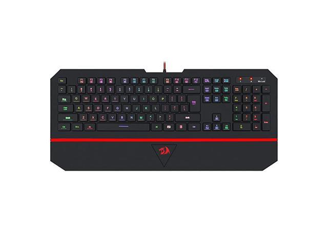 K502 RGB Gaming Keyboard RGB LED Backlit Illuminated 104 Key Silent Keyboard with Wrist Rest for Windows PC Games RGB Backlit