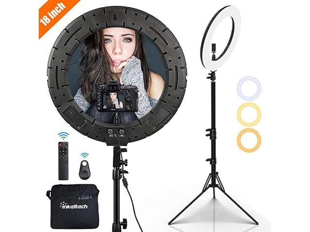 Ring Light 18 inch 60 W Dimmable LED Ring Light Kit with Stand Adjustable 30006000 K Color Temperature Lighting for Vlog Makeup YouTube Camera