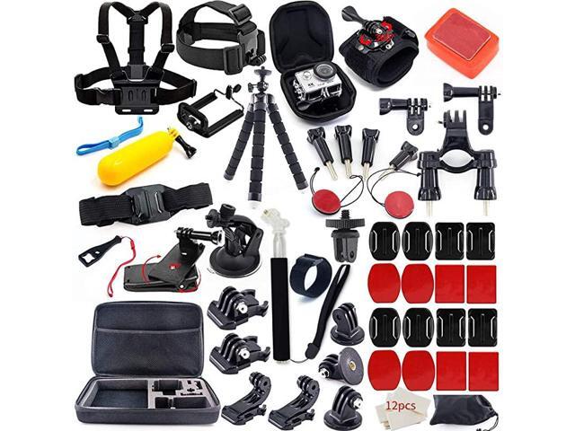 Action Camera Accessories Kit for GoPro Hero 7 6 5 4 3+ 3 Hero Session 5 Black Accessory Bundle Set for Yi AKASO Apeman SJ4000 DBPOWER WiMiUS