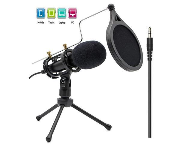 Recording Microphone 35mm Plug and Play PC Microphone Broadcast Microphone for Computer Desktop Laptop MAC Windows Online Chatting Podcast Skype