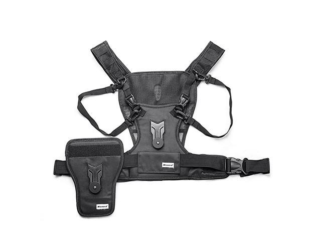 MQMSP01 Multi Camera Carrying Chest Harness Professional desiged for Photo DSLR Cameras Support Straps