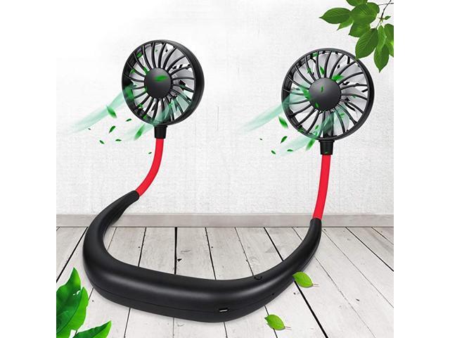 Wearable Personal Mini Fan HandsFree Portable Sports Fan with 3 Adjustable Speeds Electric Foldable Fan for Office Gym Indoor Outdoor Use Dual Fan
