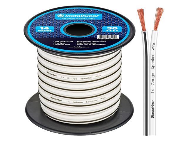 14 Gauge AWG 30ft Speaker Wire Cable White