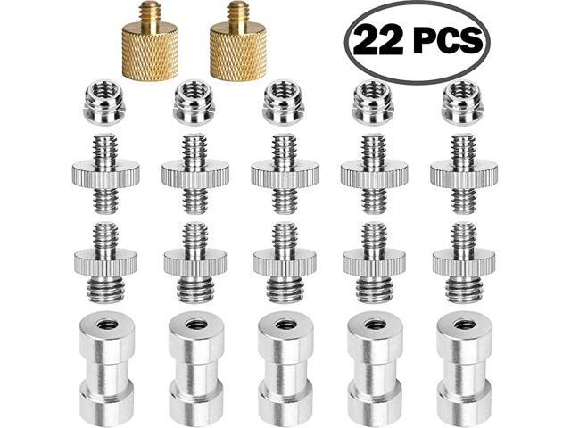 22Pack Camera Screw Adapter 14 to 14 Screw 14 to 38 Tripod Screw Adapter Converter Brass Screw Adapter Spigot Screw Mount Set for Camera Tripod