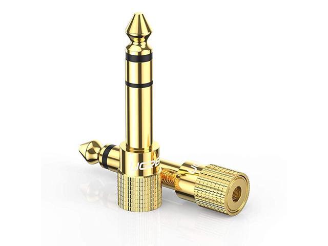 635mm 14 inch Male to 35mm 18 inch Female Stereo Audio Adapter Gold Plated 2 Pack