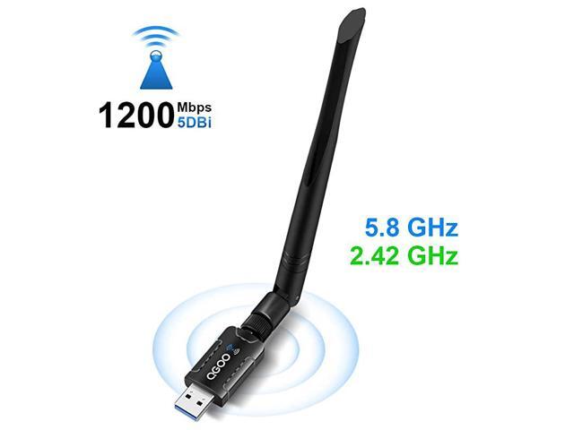 WiFi Adapter for PC 1200Mbps USB 30 Wireless Network WiFi Dongle with 5dBi Antenna for DesktopLaptop Dual Band 242G58G 80211ac Support Windows