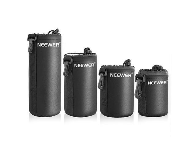 4X Lens Case Lens Pouch Bag with Thick Protective Neoprene for DSLR Camera Lens Fit for Canon Nikon Sony Olympus Panasonic Includes Small Medium