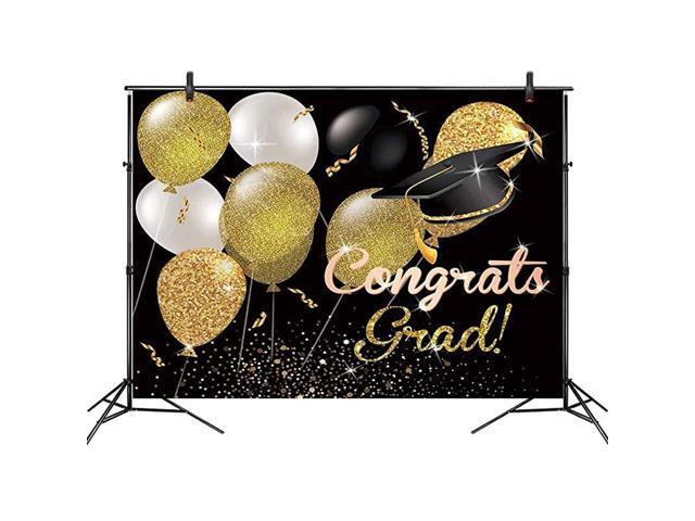 10x8ft Graduation Backdrop Vinyl Congrats Grad Class of 2020 Gold Balloon Backdrops for Photography Prom Ceremony Banner Students Portrait Photo