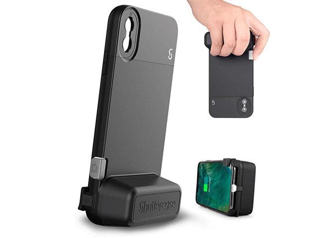 iPhone XXS Battery Camera Case Moment Lens Interface with Mechanical Shutter Button Replaceable Camera Grip Embedded 3000mAh Battery and Builtin