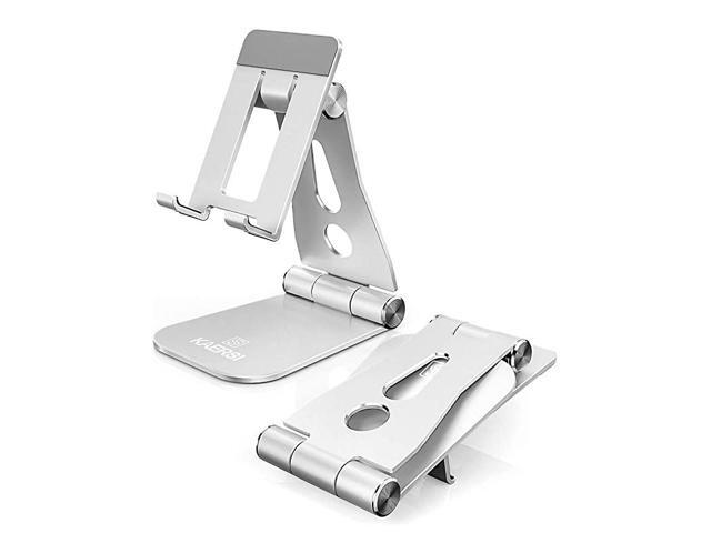 Cell Phone Stand 2 Hinge Adjustable Foldable Phone Stand Holder Cradle Dock for Desk Home Office Travel Compatible with Smartphone Android iPhone