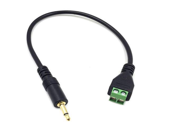 35mm 18 TS Mono Male to 2 Pin Screw Terminal Female Headphone Balun Solderless Converter Adapter Cable 30cm 35mm M 2pin
