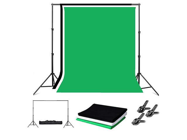 Photo Backdrop Stand8 x 10ft Video Photography Backdrops Stand and 3 Colors White Black Green Photo BackdropAdjustable Photo Backdrop Stand Kit