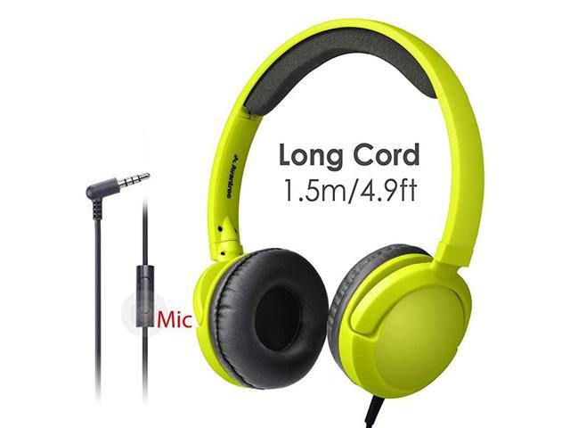 Superb Sound Wired On Ear Headphones with Microphone 15M 49FT Long Cord with Mic for Adults Students Kids Comfortable Headset for PC Computer