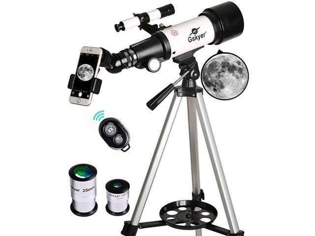 Telescope 70mm Aperture 400mm AZ Mount Astronomical Refracting Telescope for Kids Beginners Travel Telescope with Carry Bag Phone Adapter and