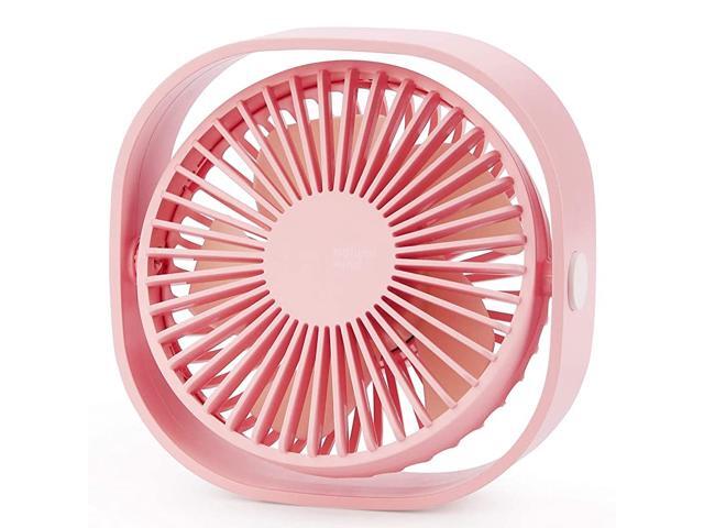 Table Fan Portable Mini Personal Desk Fan with 360 Rotation and Adjustable 3 Speed for Office TravelPink