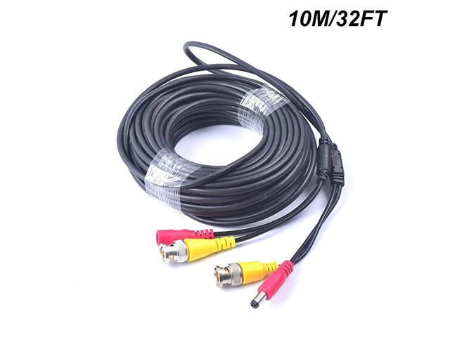 32FT 10M 2in1 BNC Video and Power DC Extension Cable for CCTV Security Camera Home Surveillance ClosedCircuit TV System
