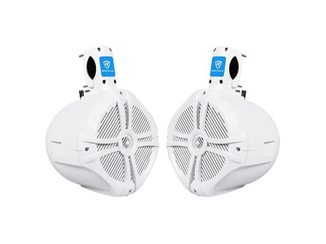 Pair 8 White 2 Way 600 Watt Marine Wakeboard Tower Speakers RWB80W