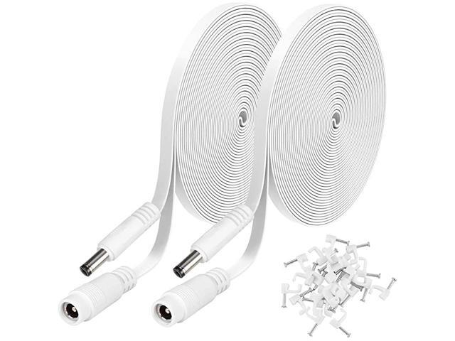 Pack DC Power Extension Cable 0ft 1mm x 55mm Compatible with 1V DC Adapter Cord for CCTV IP Camera LED Car White