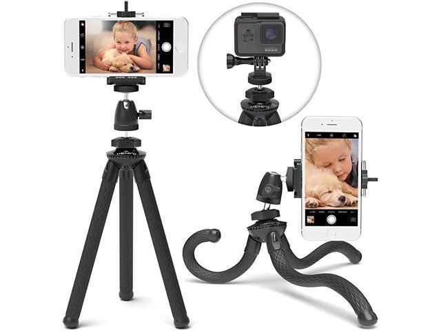 SquidGrip Flexible Cell Phone Tripod and Portable Action Camera Holder Compatible with iPhone GoPro Android Samsung Google Pixel and All Mobile Phones