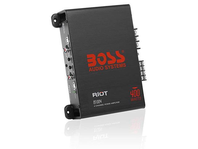R1004 4 Channel Car Amplifier Riot Series 400 Watts Full Range Class AB 2 Ohm Stable IC Integrated Circuit Great for Car Speakers and Car Stereos