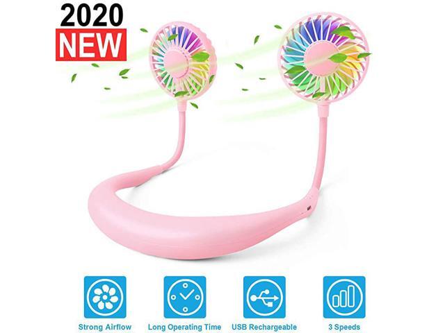 Neck Portable Sports Fans Hand Free Mini USB Rechargeable Desk Fan Headphone Design Wearable Small Personal Table Travel Office Room Household